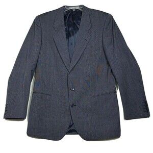 Yves Saint Laurent Mens 44 x 32 Blazer Wool Dark Gray Striped YSL 2 button